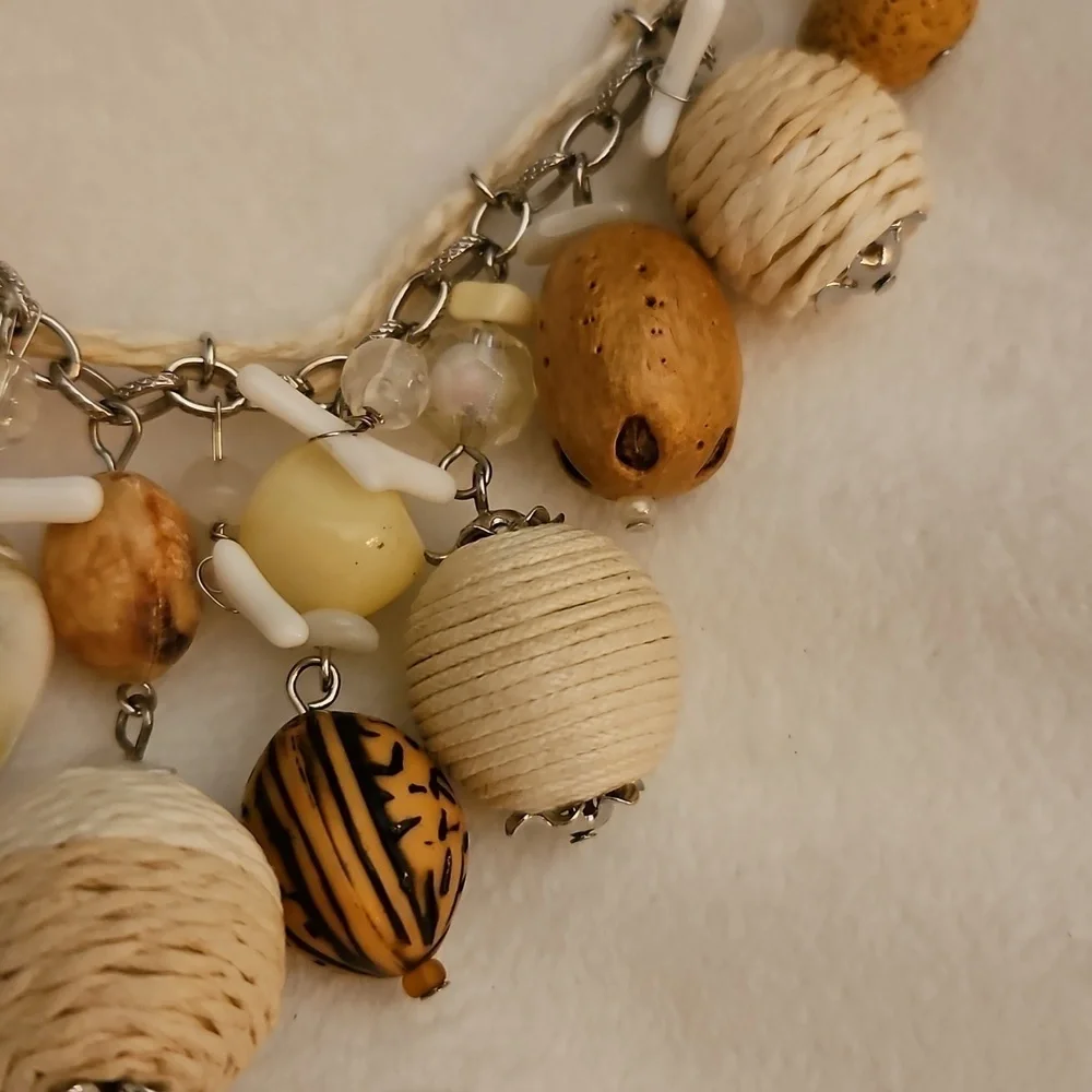 UNICA 1980s Beach Fisherman Beaded Cha Cha Braided Rope Festival Chain Necklace - Picture 5 of 9